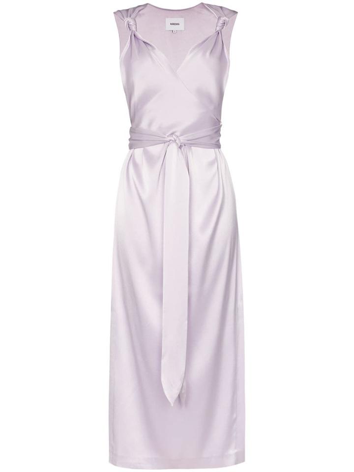 Nanushka Shanti Sleeveless Knotted Strap Dress - Purple