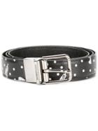 Dolce & Gabbana Polka Dot Belt, Men's, Size: 90, Black, Leather