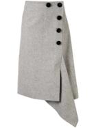 Sacai Button Up Asymmetric Skirt - Grey