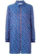 Brognano Jacquard Coat, Women's, Size: 40, Blue, Polyester/polyamide/acrylic/acetate