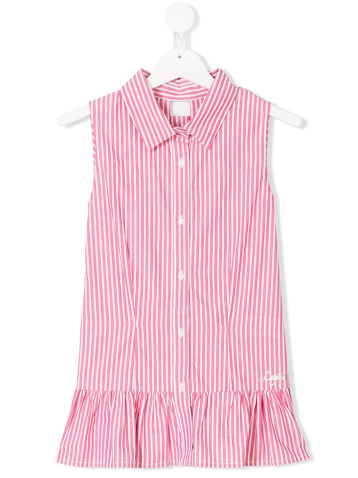 Lapin House Sleeveless Striped Shirt - Pink & Purple