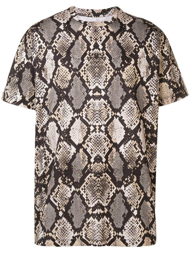 Les Hommes Snakeskin Print T-shirt - Black