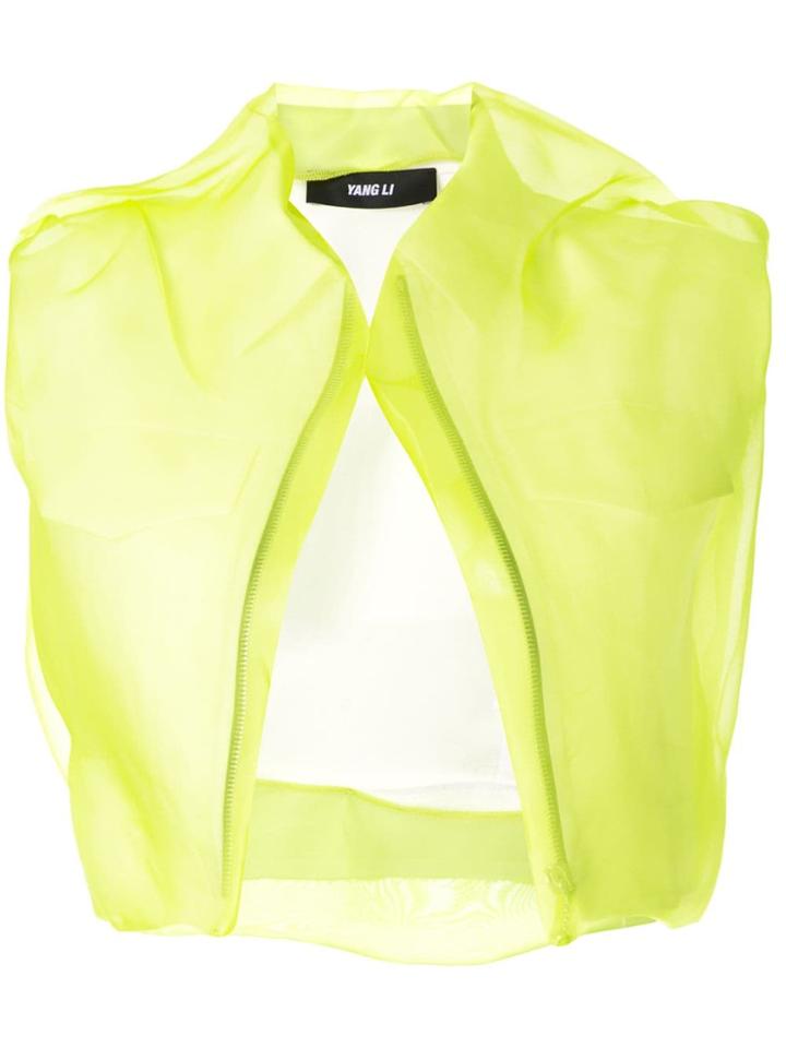 Yang Li Organza Cropped Gilet - Yellow