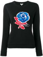 Kenzo Rose Embroidered Sweatshirt - Black