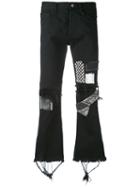 Heikki Salonen - Bandana Cropped Flared Jeans - Unisex - Cotton - M, Black, Cotton