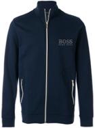Boss Hugo Boss Logo Print Zipped Sweatshirt - Blue