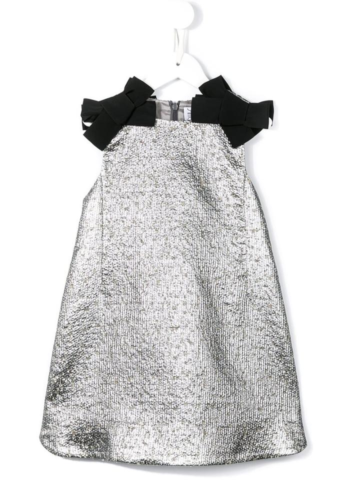 Simonetta Lamé Jacquard A-line Dress, Girl's, Size: 10 Yrs, Grey