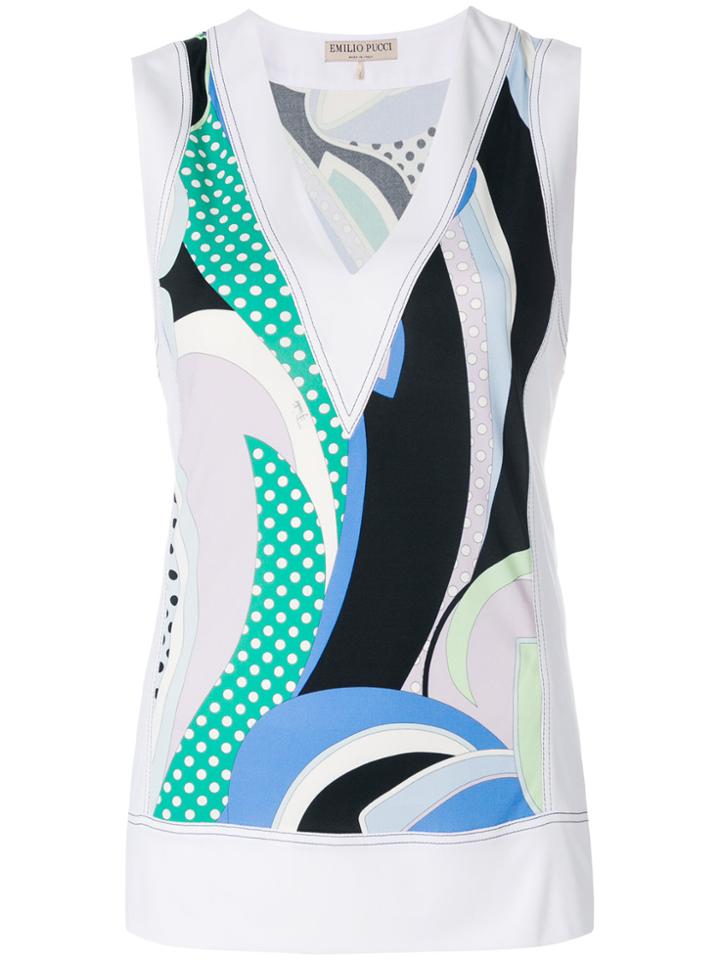 Emilio Pucci V-neck Printed Blouse - Multicolour