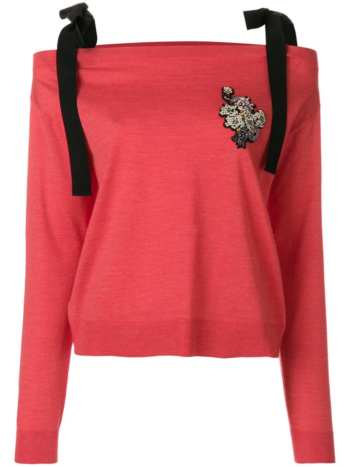 Rochas Embellished Jumper - Red
