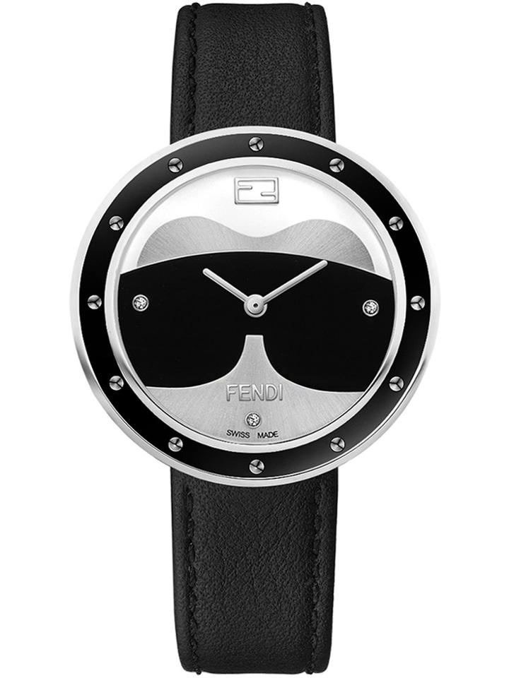 Fendi Watch With Fur Appliqué - Black