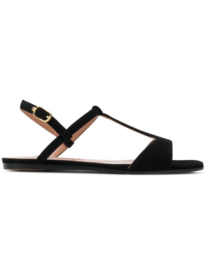 L'autre Chose Flat Court Sandals - Black