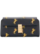 Chloé Horse Embroidered Continental Purse - Blue