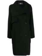 Luisa Cerano Off-centre Fastening Coat - Black