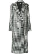 Love Moschino Houndstooth Double Breasted Coat - Black