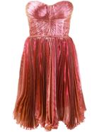 Maria Lucia Hohan Lolicactus Metallic Pleated Bandeau Dress - Pink &