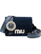 Miu Miu Matelassé Denim My Miu Bag - Blue