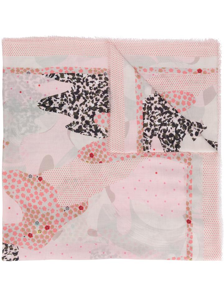 Zadig & Voltaire Long Patterned Scarf - Pink & Purple