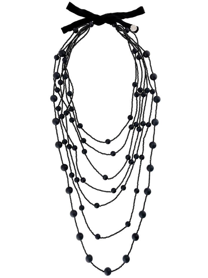Maria Calderara Ball Detail Layered Necklace - Black