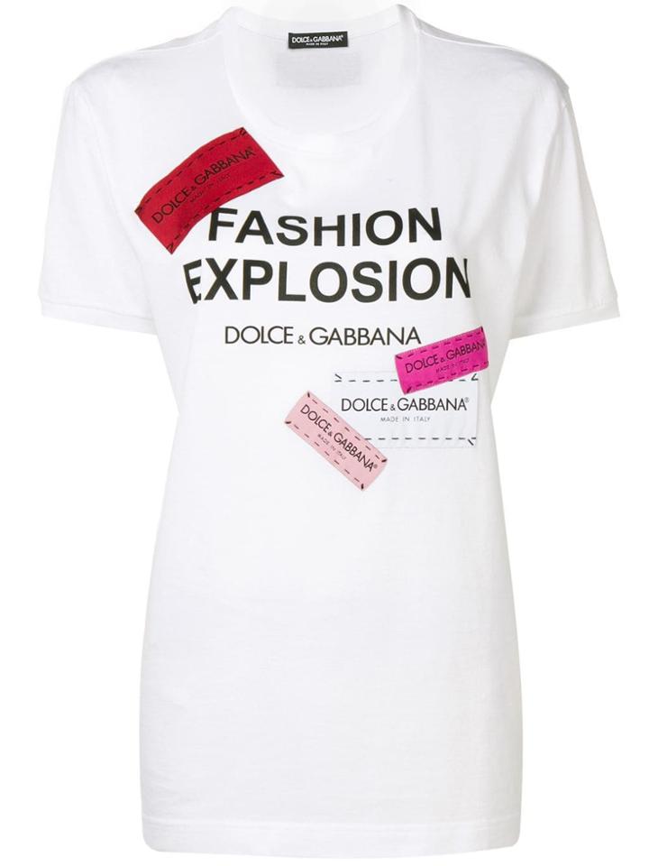 Dolce & Gabbana Printed Longline T-shirt - White