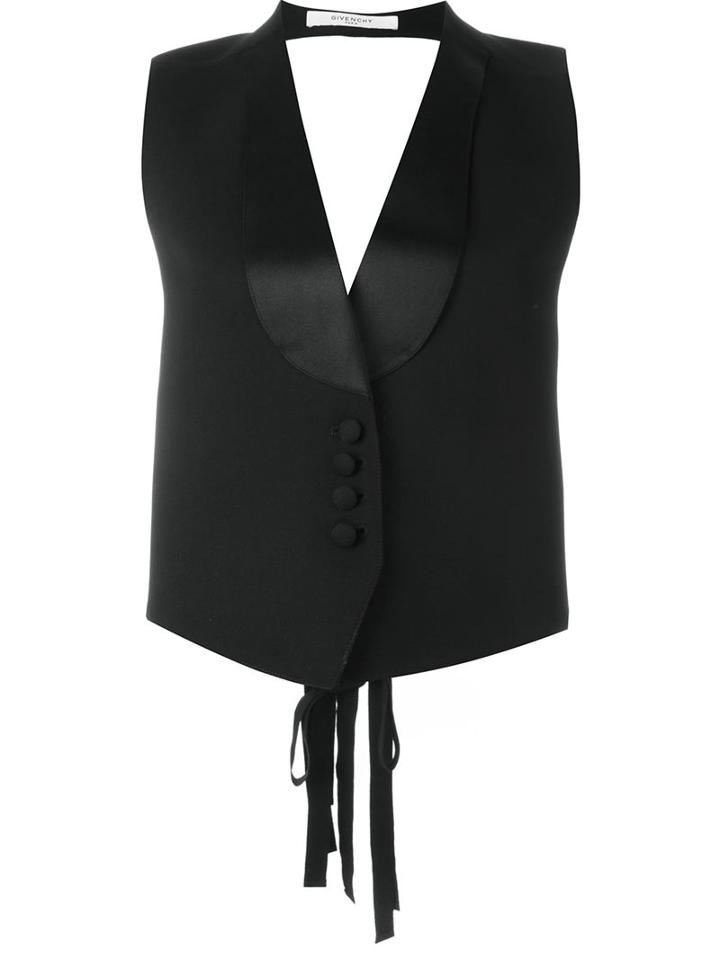 Givenchy Back Tie Waistcoat, Women's, Size: 38, Black, Silk/cotton/viscose/wool