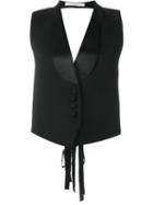Givenchy Back Tie Waistcoat, Women's, Size: 38, Black, Silk/cotton/viscose/wool