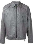 Lanvin Collared Leather Jacket, Men's, Size: 48, Grey, Lamb Skin