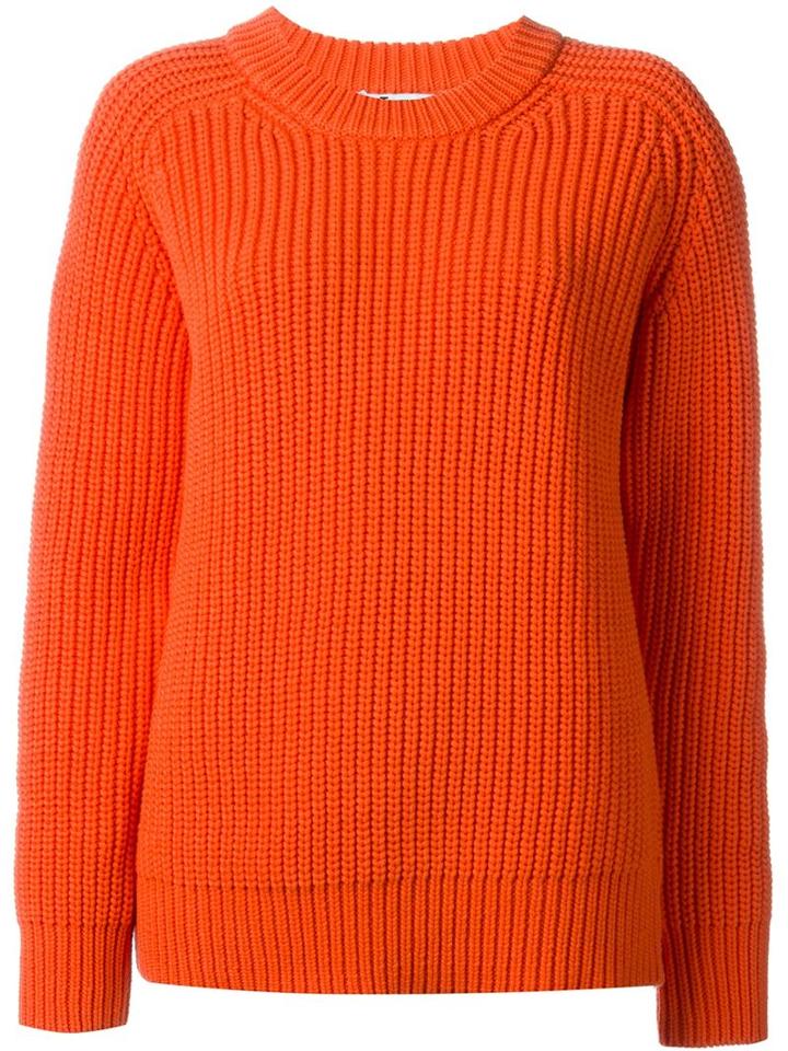 T By Alexander Wang Knit Sweater, Women's, Size: Xs, Yellow/orange, Nylon/cotton