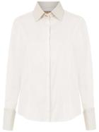Clé Shirt With Leather Details - White