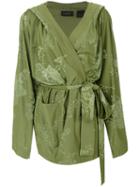 Fenty X Puma - Tonal Floral Kimono Jacket - Women - Polyester/spandex/elastane - Xs, Green, Polyester/spandex/elastane