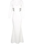 Safiyaa London Glitter Embellished Fitted Dress - White