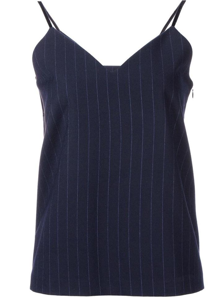 H Beauty & Youth. Saxon Stripe Camisole Blouse, Women's, Size: Medium, Blue, Silk/cupro/wool