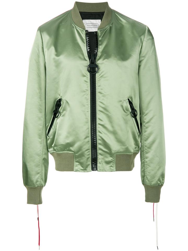 Route Des Garden Crisscross Trim Bomber Jacket - Green