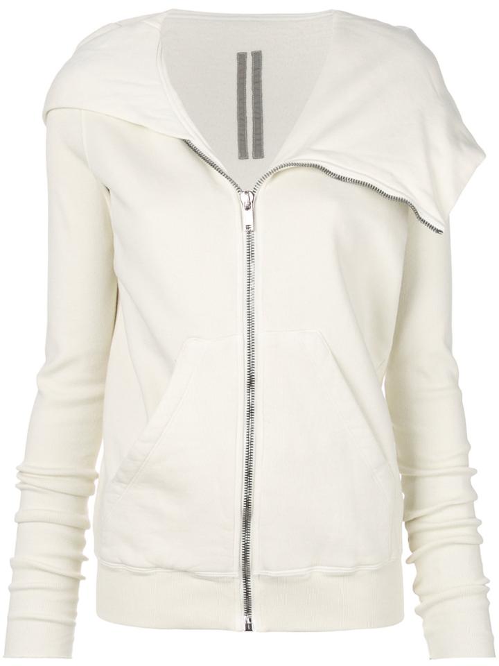 Rick Owens Drkshdw Oversized Collar Zip-up Sweatshirt - Nude &