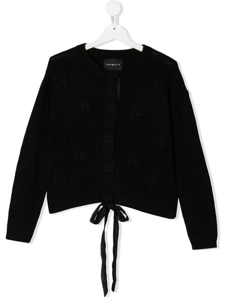 John Richmond Junior Teen Back Slit Cardigan - Black