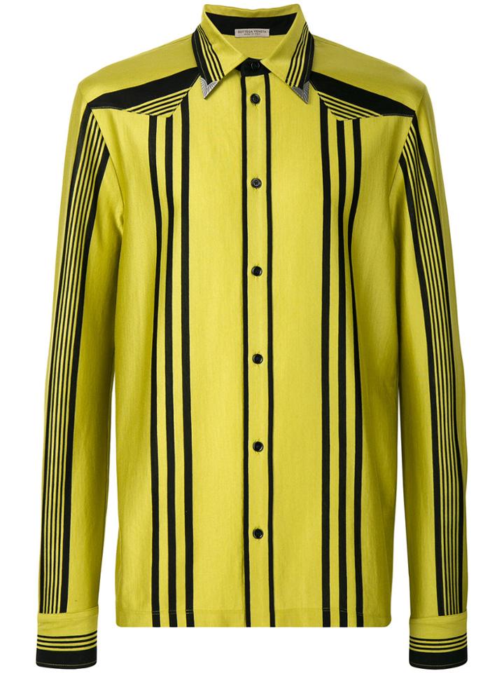 Bottega Veneta Sheen Striped Shirt - Yellow & Orange