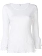 Frame Scalloped Trim Top - White