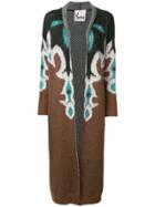 8pm Long Printed Cardigan - Brown