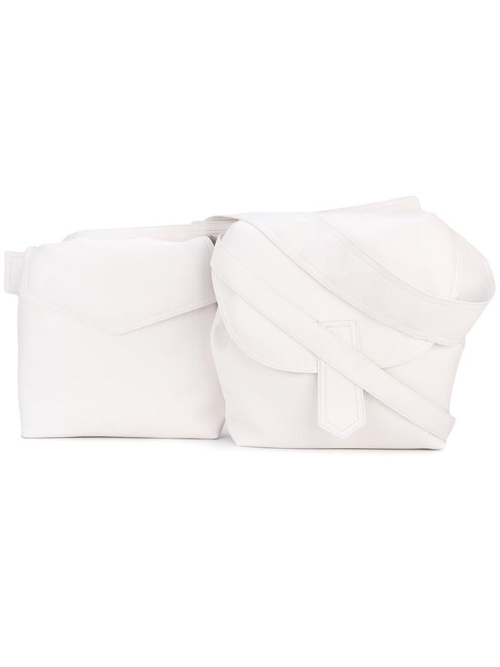 Marni - Two Part Saddle Camera Style Bags - Women - Calf Leather - One Size, White, Calf Leather