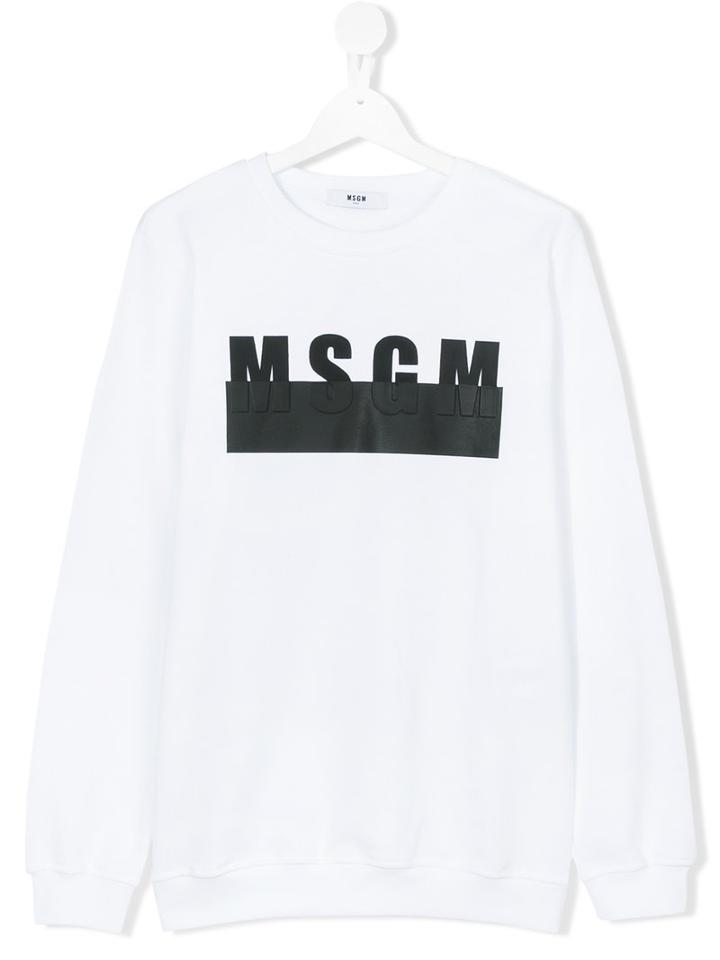 Msgm Kids - Graphic Logo Sweatshirt - Kids - Cotton - 14 Yrs, White