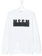 Msgm Kids - Graphic Logo Sweatshirt - Kids - Cotton - 14 Yrs, White
