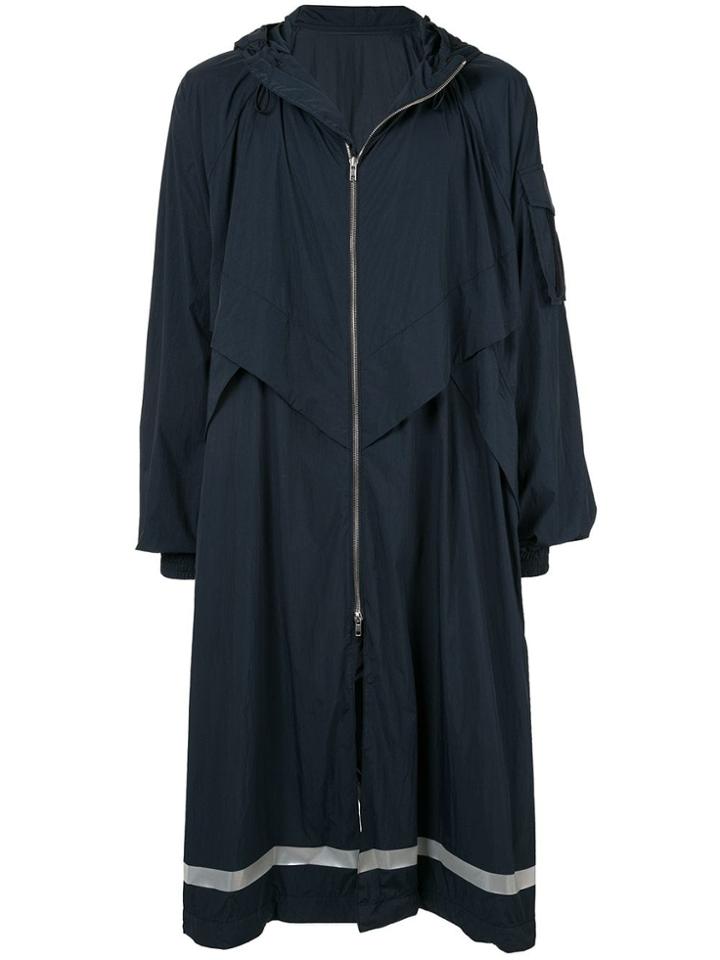 Juun.j Oversized Hooded Raincoat - Blue