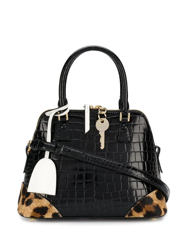 Maison Margiela 5ac Animal Print Micro Tote - Black