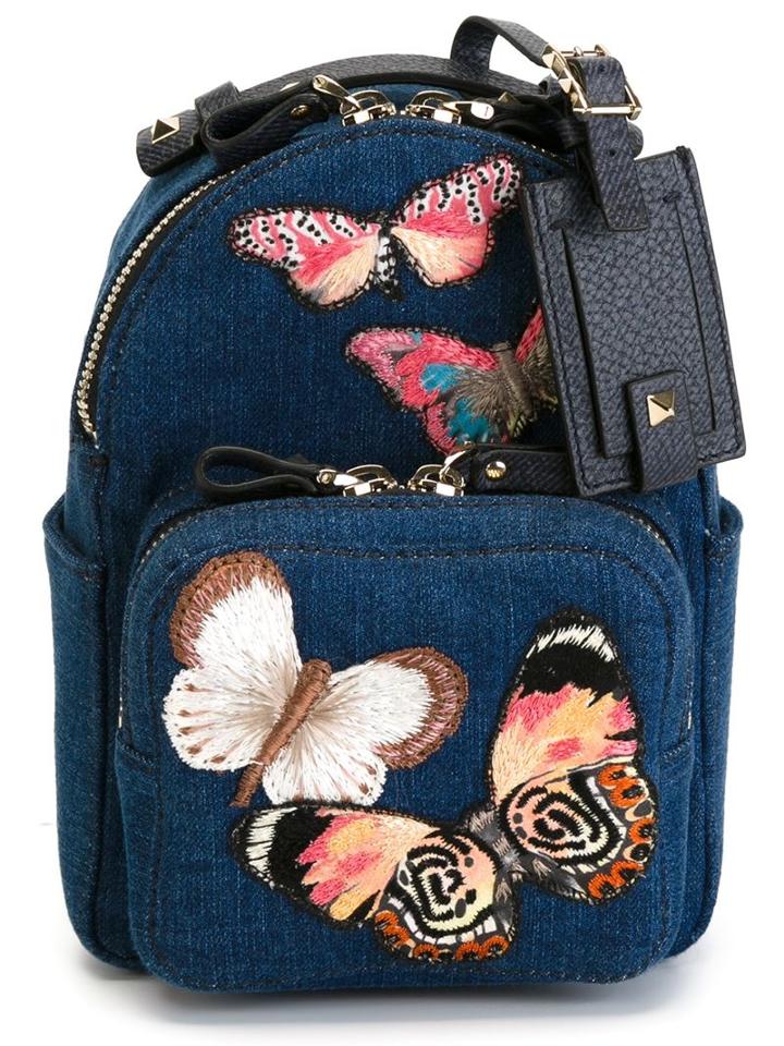 Valentino Small Embroidered Butterfly Backpack
