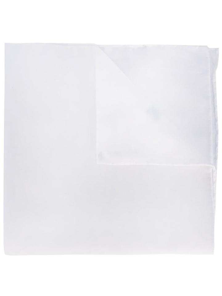 Fefè - Plain Pocket Square - Men - Cotton - One Size, White, Cotton