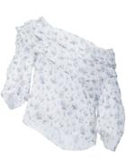 Rosie Assoulin Floral Print One-shoulder Blouse, Women's, Size: Small, White, Silk