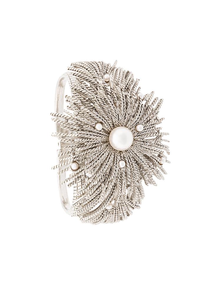Oscar De La Renta Pearl Burst Cuff - Metallic