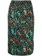 M Missoni Cheetah Printed Pencil Skirt - Blue