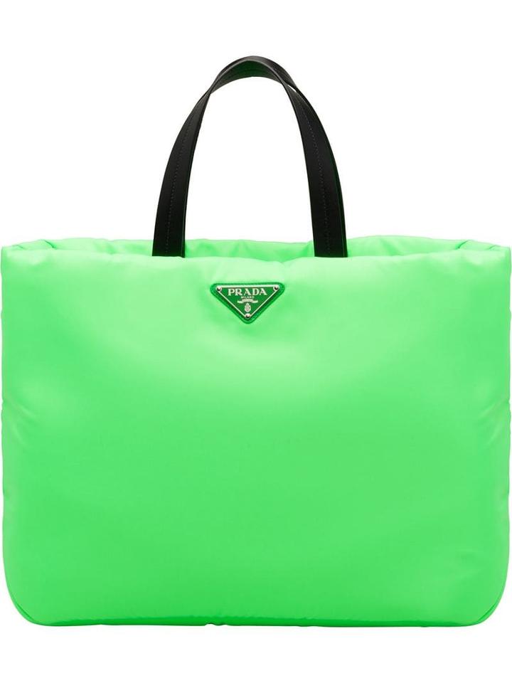Prada Neon Green Padded Tote Bag