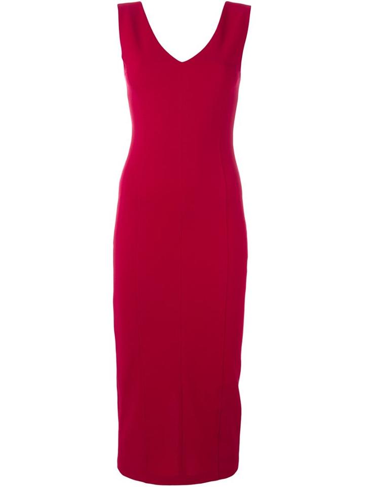 Antonio Marras Fitted V-neck Midi Dress