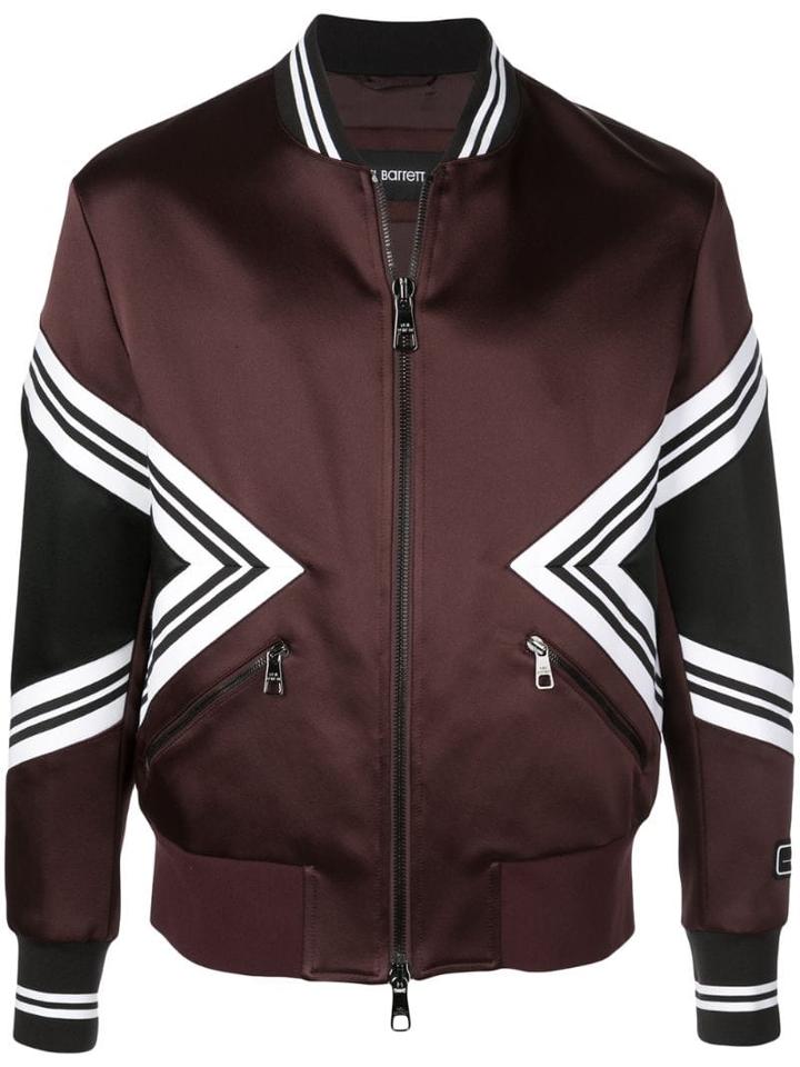 Neil Barrett Chevron Print Bomber Jacket - Red